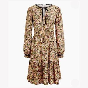 JCREW. Long-sleeve tie-neck dress. Size 4. NWT